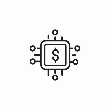 Mikroçip simge işaret vektörünü finanse eder