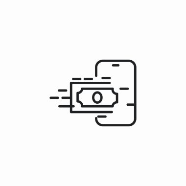 Akıllı telefon finansal işlem simgesi imza vektörü