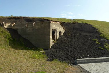 1973 Eldfell patlaması sırasında ev tamamen yıkıldı, Westman Adaları, İzlanda