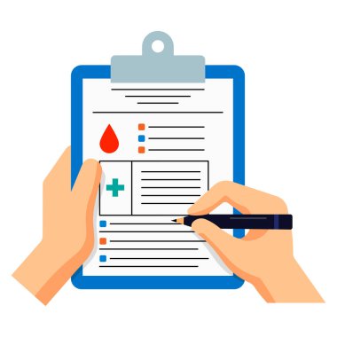 Kan testi ikonu. düz dizayn