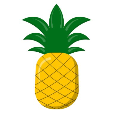 ananas meyve ikonu çizgi film vektör illüstrasyon grafik tasarımı