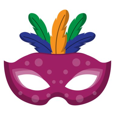 Karnaval maskesi tüy vektör tasarımlı.