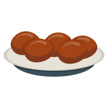 chicken balls in a dish, vector, illustration