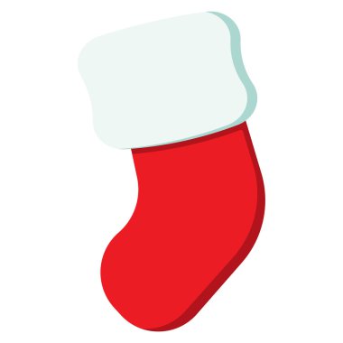 Noel Baba, Kırmızı Çorap ikonu. Web için noel baba çorap vektör ikonu çizimi