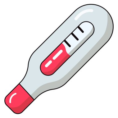 Termometre simgesi. Web için termometre vektör simgelerinin özet çizimi