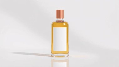 Basit, açık bej ya da açık bej renkli, benekli desenli ve iki tutamaklı, yumuşak gölgeli sade bir arka plana karşı sunulan, ürün gösterimi ya da moda aksesuarları için ideal bir çanta..