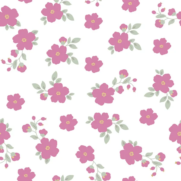 Basit, küçük çiçekli desenler, küçük, çiçekli, dikişsiz doku arkaplanı. Bahar çiçeği deseni- vektör 