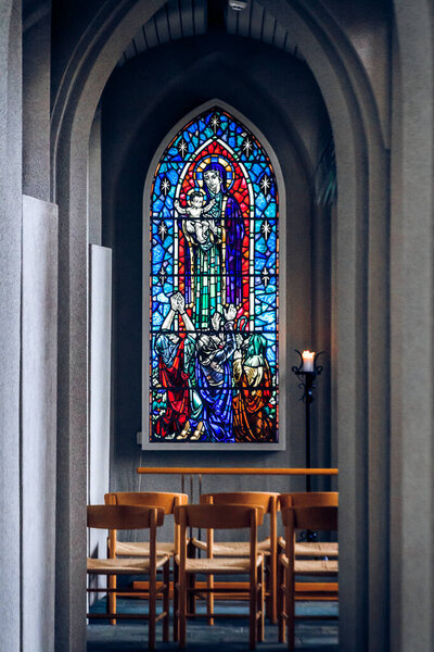 Детали интерьера церкви Хальгримур (Hallgrimskirkja), Рейкьявик, Исландия