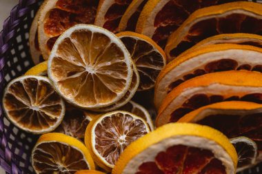 Kurutulmuş Citrus Yakın plan Dilimler