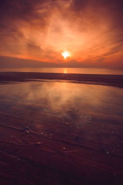 Litvanya Kıyısında Altın Baltık Alacakaranlığı