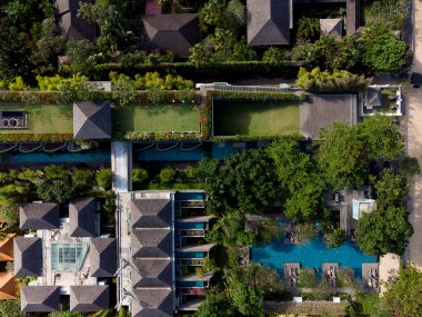 Bali Kıyı Resort 'unun Aerieal görünümü 