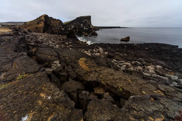 Valahnukur Cliff ve Rocky Shore, Reykjanes Yarımadası, İzlanda
