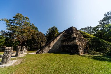 Antik Maya Piramidi Tropikal Ormanın Üzerinde Yükseliyor