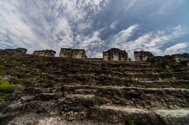 Tikal 'da Antik Taş Maya Harabeleri