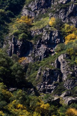 Georgia Dağları 'ndaki engebeli kayalık surat.