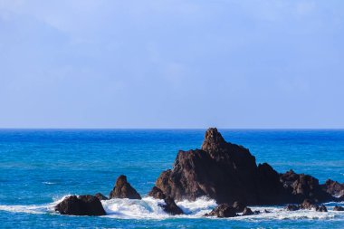 Madeira Adası 'nın engebeli volkanik kıyı şeridi