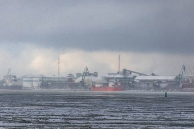 Litvanya, Klaipeda Limanı 'nda Kış Sahnesi