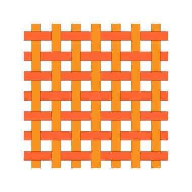 Örgü şablonu. Turuncu sarı çizgiler. Vektör dokusu karışıyor. Soyut geometrik ağ. EPS 10.