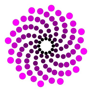 Olağanüstü mor spiraller. Profesyonel noktalar vektörü. Muhteşem eflatun girdaplar. Ayırt edici geometrik düzenlemeler. EPS 10.