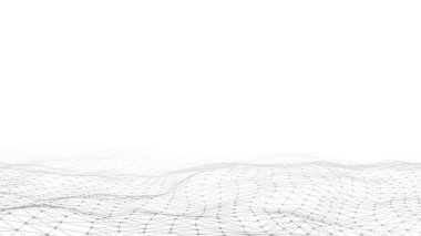 Dijital arkaplanda hafif siber alan. Hareket noktaları ve çizgileri olan soyut teknoloji beyaz dalgası. Bağlantı büyük veri. Fütüristik kablo dokusu. Bir ağ bağlantısını analiz et.