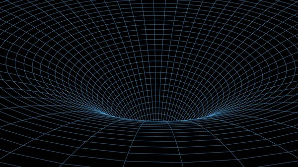 Uzayda fütürist vektör bilim kurgu dairesi portalı. Noktalı ve çizgili 3D mavi ai tüneli. Soyut dijital solucan deliği verisi. Huni parçacıkları halinde akın. Karanlık arkaplanda fantezi çember girdabı.