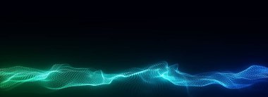 Soyut teknoloji renkleri hareket eden noktalarla dalgalanıyor. Dijital arka planda karanlık siber uzay. Bağlantı büyük veri. Fütüristik kablo dokusu. Dinamik analiz bir ağ bağlantısı. 3B görüntüleme.