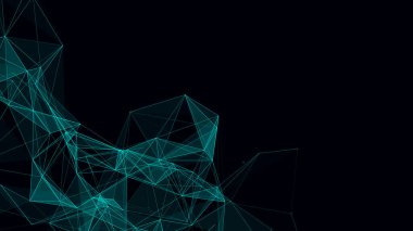 Teknoloji ağı bağlantısı, yapay zeka. Soyut vektör iş tasarımı. Gelecekçi mavi şebeke sinir ağları. Uzayla ilgili büyük verileri harekete geçir. Sanal siber güvenlik geçmişi.