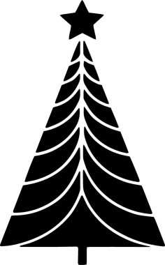 Temiz Çizgileri olan Sanatsal Noel Ağacı Logosu