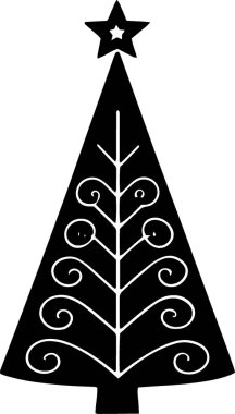 Monokrom Sanatında Mevsimsel Markalaşma İçin Klasik Xmas Ağacı Grafiği