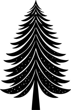 Simple Silhouette ile Web Sitesi Afişi İçin Bayram Evergreen Tree Logosu