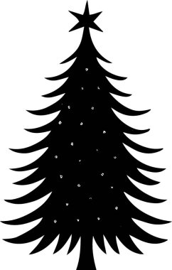 El Çizimi Çam Ağacı Şık Tatil Posteri Çizimi