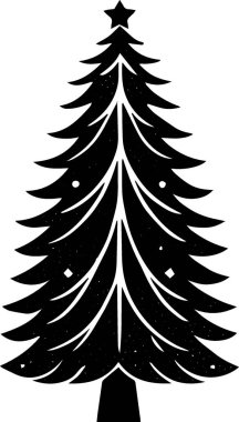 Antika Biçimli El Çizimi Xmas Ağacı Tasarımı