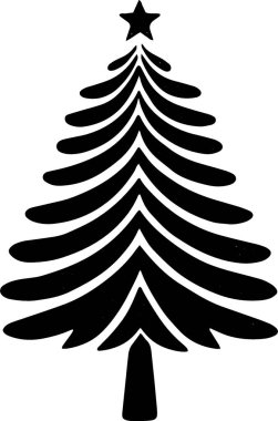 Antika Biçimli Zanaat Projesi için Tuhaf Evergreen Noel Ağacı Clipart