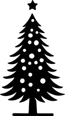 Temiz Çizgilerle Noel Dekorasyonu için Sanatsal Tatil Ağacı Grafiği