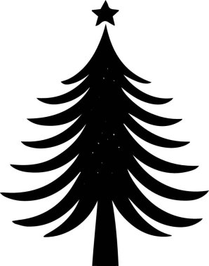 Modern Tasarımda Yazdırma İçin Klasik Noel Ağacı Silüeti