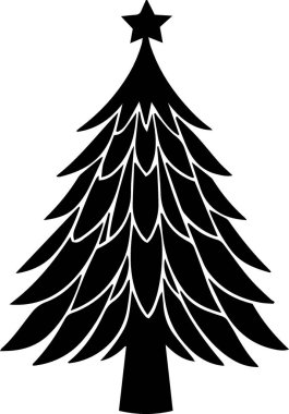 Zarif Şekilde Yapı Projesi için Ayrıntılı Kış Spruce Ağacı Simgesi