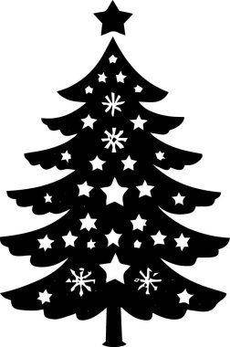 Beyaz Arkaplanda Tebrik Kartı Tasarımı için Zarif Çam Ağacı Sembolü