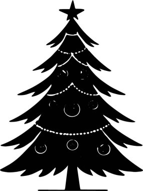 Yeni Yıl için Geometrik Noel Ağacı Zirvesi Çizgi Çizimi Olarak Kutlama