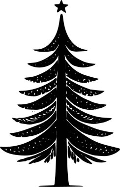 Zarif Şekilde Yapı Projesi için Geometrik Yeni Yıl Çam Ağacı Simgesi