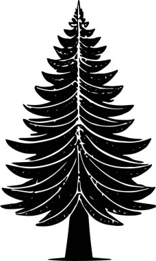 Geometrik Yeni Yıl Çam Ağacı Simgesi Yeni Yıl Kutlaması Çizgi Çizimi Olarak Kutlanıyor