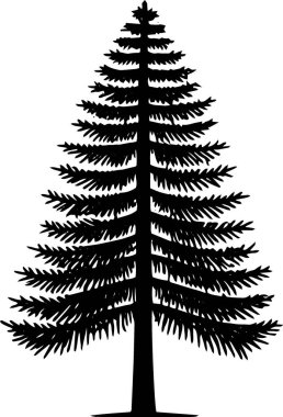 Geometrik Yeni Yıl Çam Ağacı Logosu Beyaz Arkaplanda Yeni Yıl Kutlaması