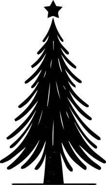 Beyaz Arkaplan Kış Dekorasyonu için Geometrik Kışın Ağaç Vektörü