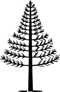 Minimal Biçimli El Çizimi Noel Ağacı İşlem Logosu