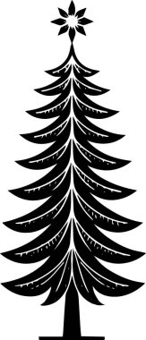 Modern Taslak Web Sitesi Afişi için El Çizimi Evergreen Tree Silueti