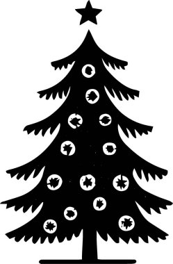 Monokrom Sanatında Asgari Noel Ağacı Tasarımı