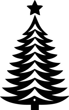 Zarif Şekilde Yazdırma için Asgari Tatil Evergreen Ağacı Clipart