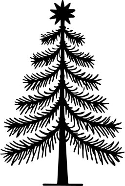 Düz Vektörde Yazdırma Tasarımı İçin Minimum Festive Festive Festive Fife Tree Sembolü