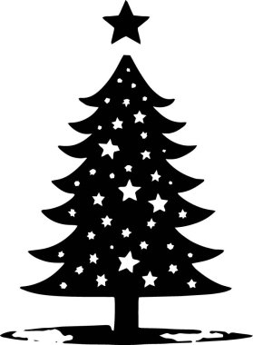 Asgari Yeni Yıl Çam Ağacı İşleme Projesi Minimum Tarzı Logosu