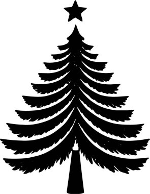 Modern Taslak Tatil Posteri için Asgari Yeni Yıl Çam Ağacı Özeti