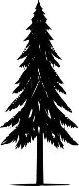 Beyaz Arkaplanda Yeni Yıl Kutlaması için Minimal Kış Ağacı Sembolü